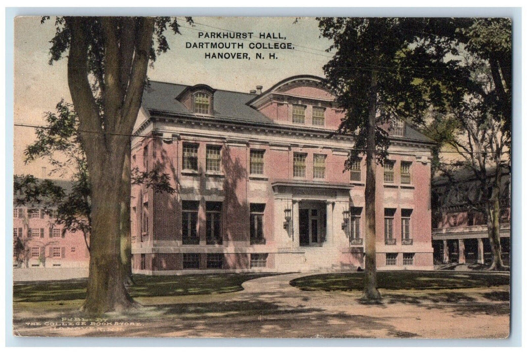 c1910 Parkhurst Hall Dartmouth College Bookstore Hanover New Hampshire Postcard