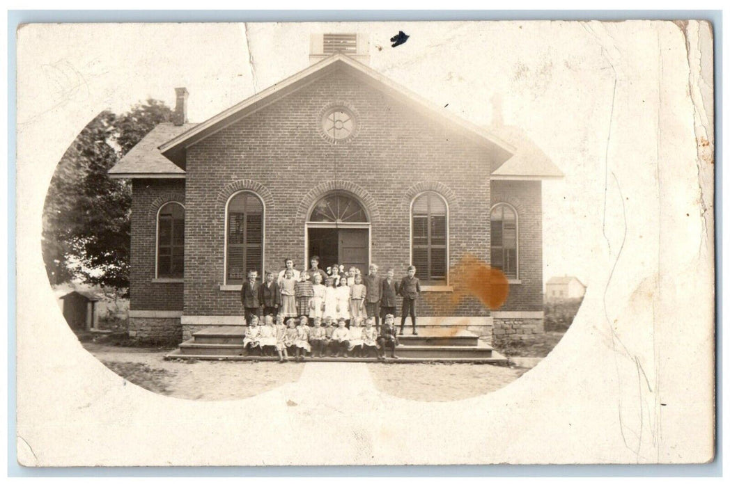 1910 Elementary School Children Crittenden NY RPPC Photo Antique Postcard