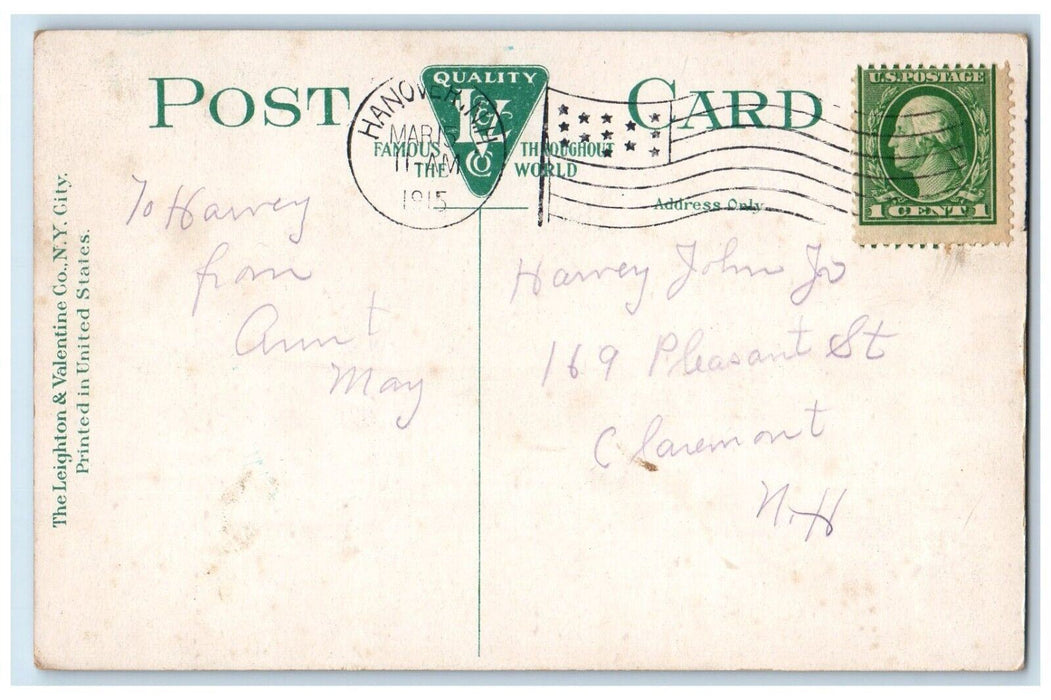 1915 Main Street Horse Carriage Looking South Hanover New Hampshire NH Postcard