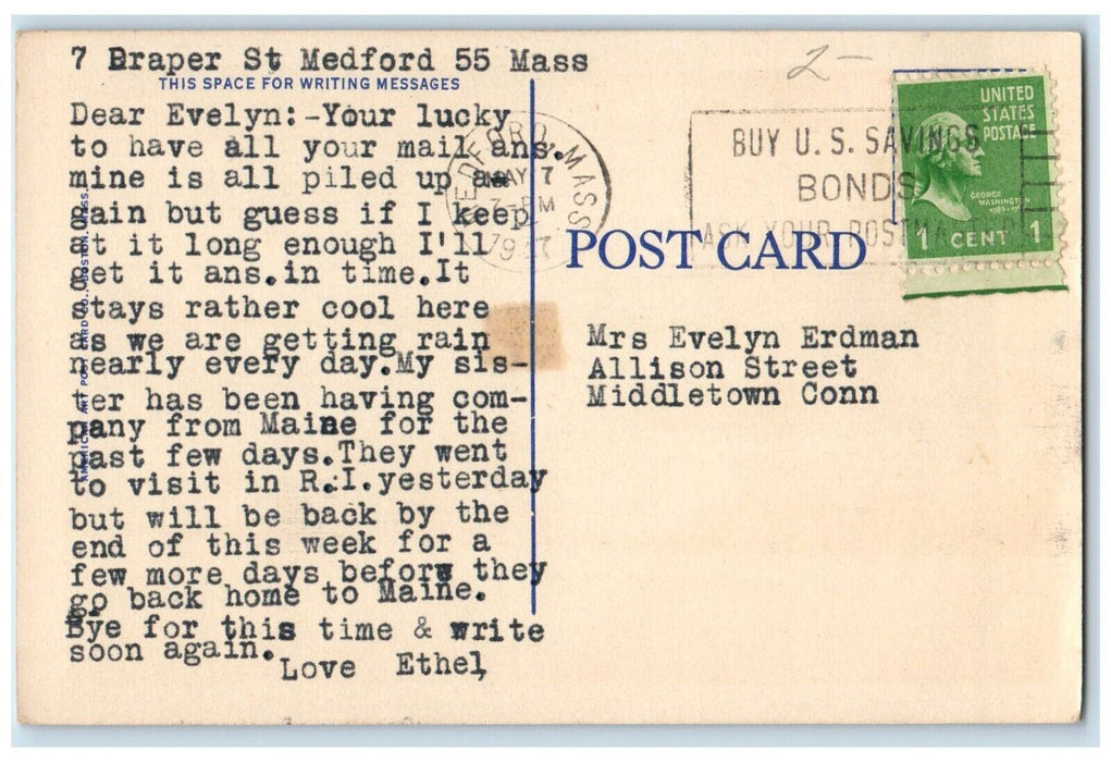 1917 View OF High School Building Malden Massachusetts MA Vintage Postcard