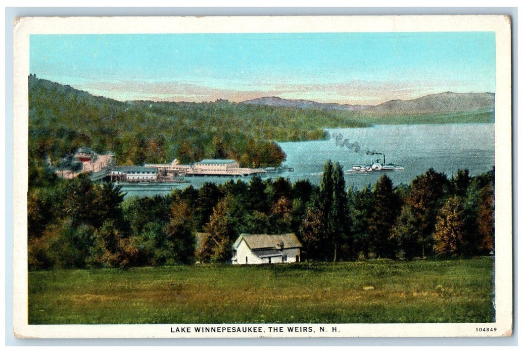 c1920 Lake Winnipesaukee White House Steamer Weirs New Hampshire NH Postcard