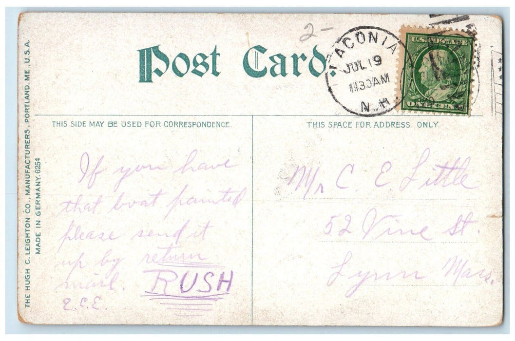 1910 Endicott Rock Lake Winnipesaukee New Hampshire NH Vintage Antique Postcard