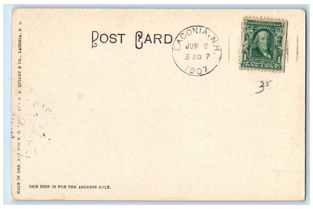 1907 High School Building Laconia New Hampshire NH Antique Vintage Postcard