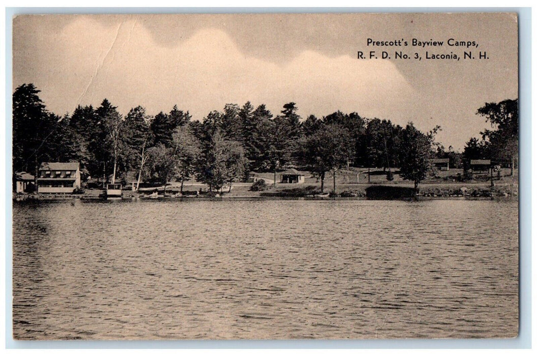 1940 Prescott Bayview Camps R.F.D No 3 Laconia New Hampshire NH Vintage Postcard