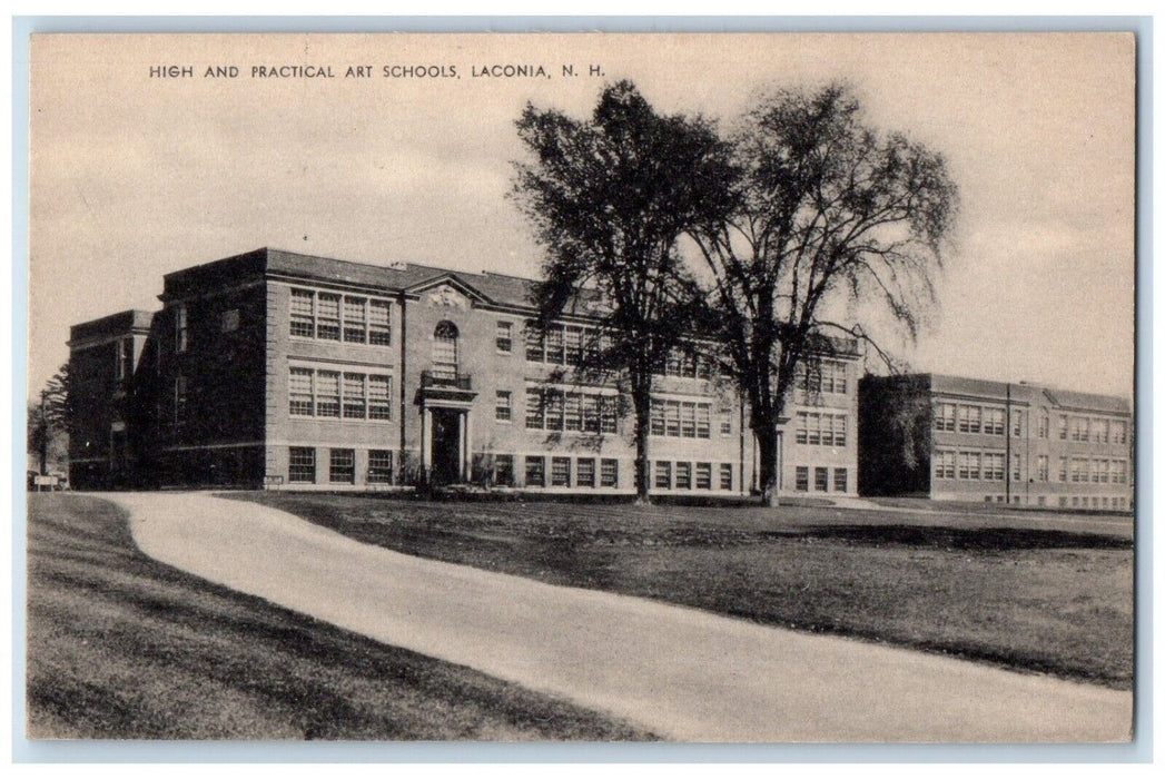 1940 High & Practical Art Schools Laconia New Hampshire Vintage Antique Postcard