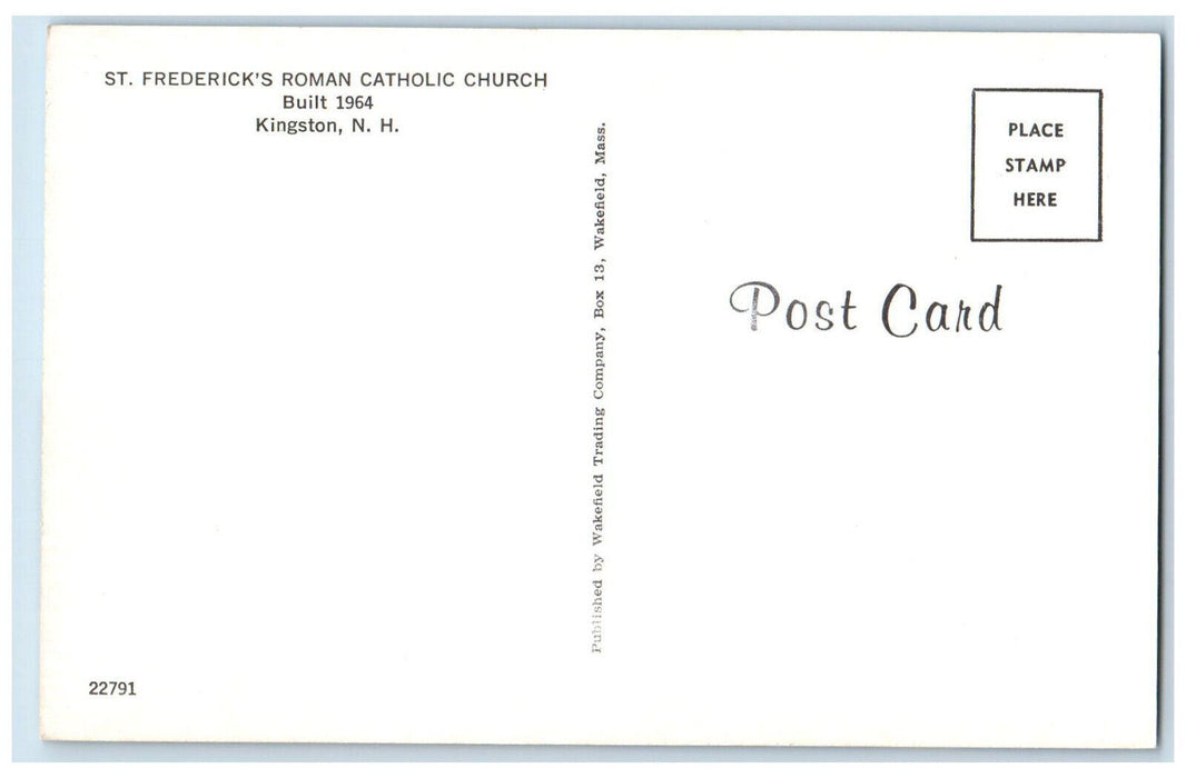 c1950's St. Frederick's Roman Catholic Church Kingston New Hampshire NH Postcard
