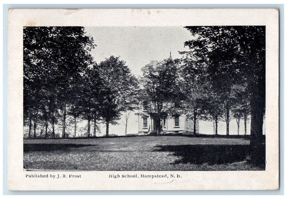 c1920's High School Hampstead New Hampshire NH JR Frost Posted Postcard