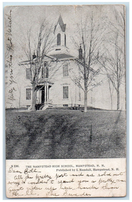 1906 Hampstead High School Hampstead New Hampshire NH L Randall Postcard
