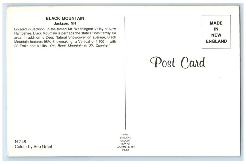 c1960's Scene of Skiing at Black Mountain Jackson New Hampshire NH Postcard