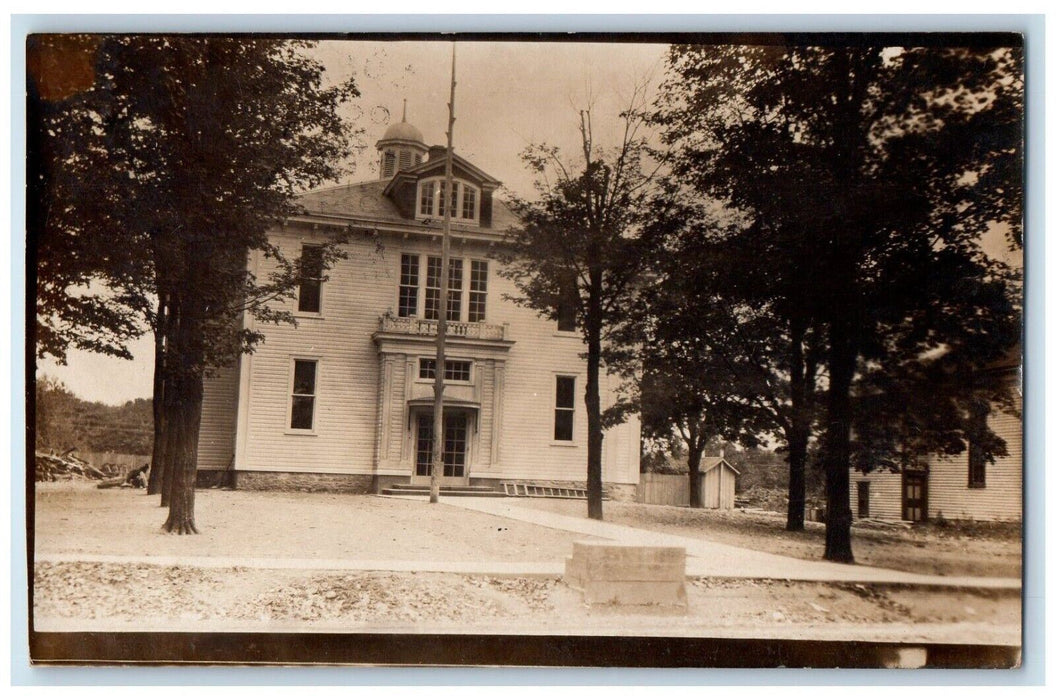 1912 New School House Eden New York NY RPPC Photo Posted Antique Postcard