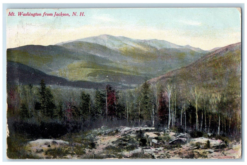 c1910 Mt. Washington From Jackson New Hampshire NH Antique Posted RPO Postcard