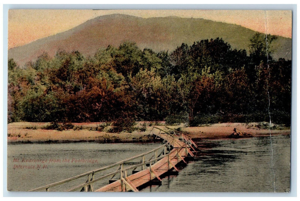 1909 Mt. Kearsarge from the Footbridge Intervale New Hampshire NH Postcard