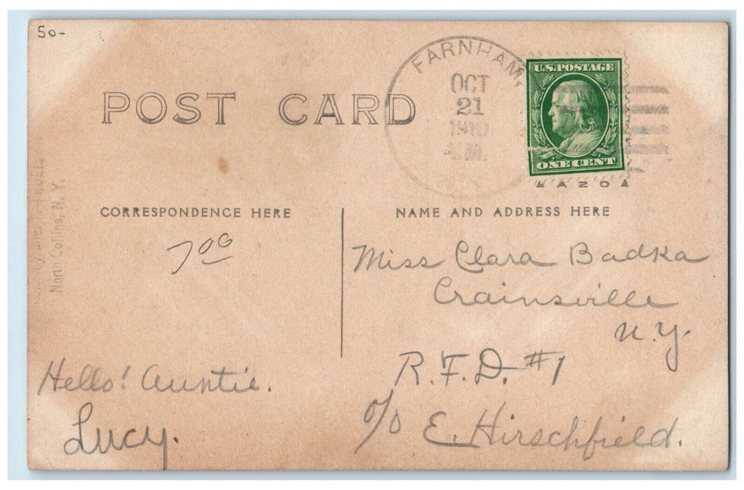 1910 Priest House Catholic Church Eden New York NY RPPC Photo Antique Postcard