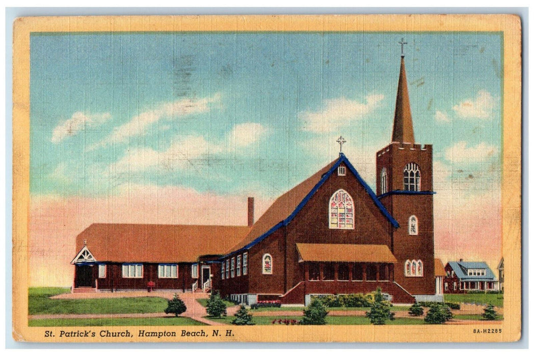 1950 St. Patrick's Church Hampton Beach New Hampshire NH Vintage Postcard