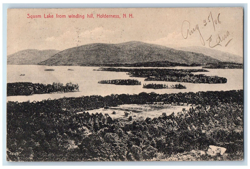 1908 Squam Lake from Winding Hill Holderness New Hampshire NH Posted Postcard