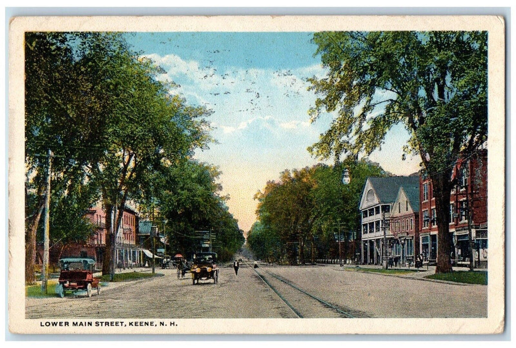1919 Lower Main Street Keene New Hampshire Vintage Antique Americhrome Postcard