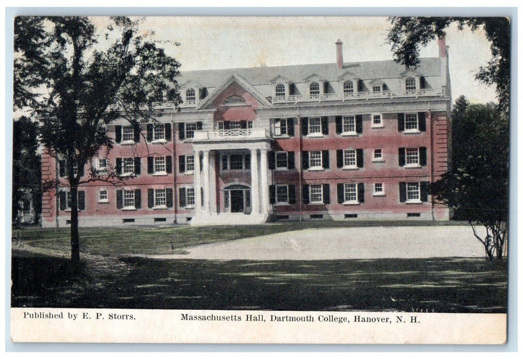 1910 Massachusetts Hall Dartmouth College Hanover New Hampshire Vintage Postcard