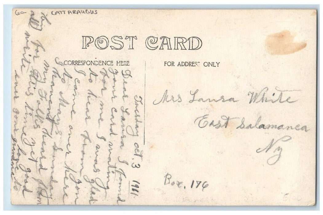 1911 Main Street Stores Empire Delavan Cattaraugus NY RPPC Photo Posted Postcard