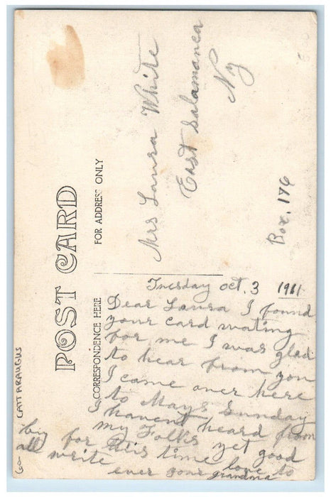 1911 Main Street Stores Empire Delavan Cattaraugus NY RPPC Photo Posted Postcard