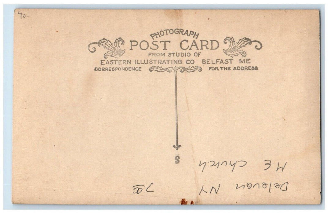 c1910's M. E. Church Delavan New York NY RPPC Photo Unposted Antique Postcard