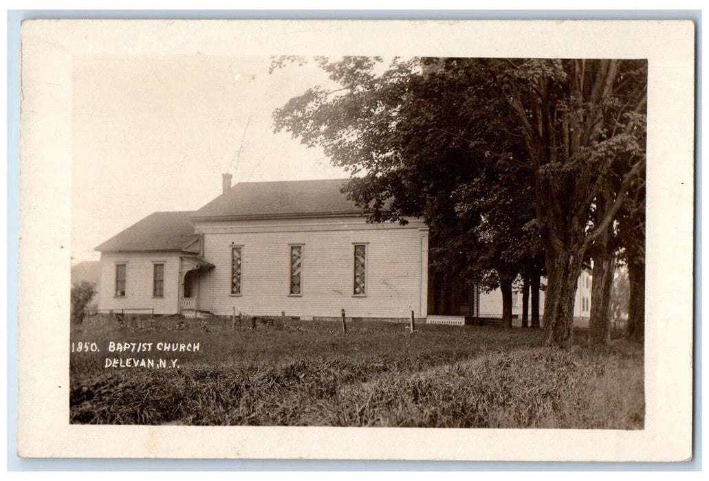 c1910's Baptist Church Delevan New York NY RPPC Photo Unposted Antique Postcard