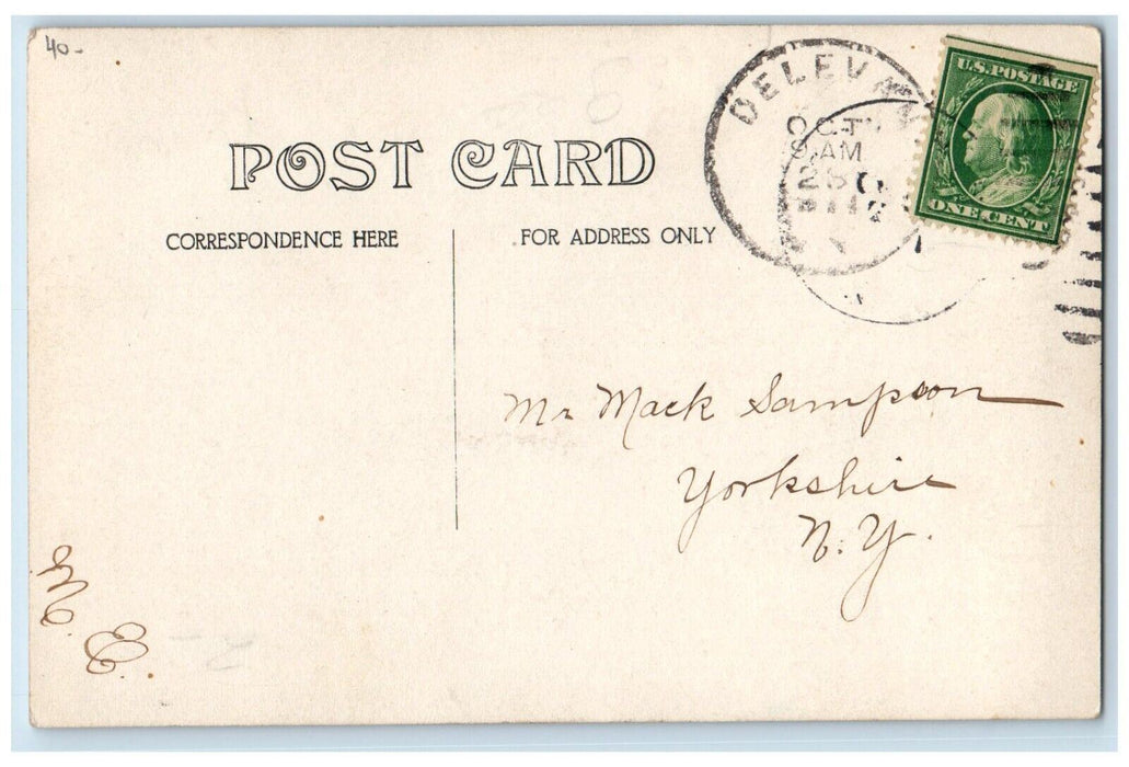 1911 High School Building Delevan New York NY RPPC Photo Antique Postcard