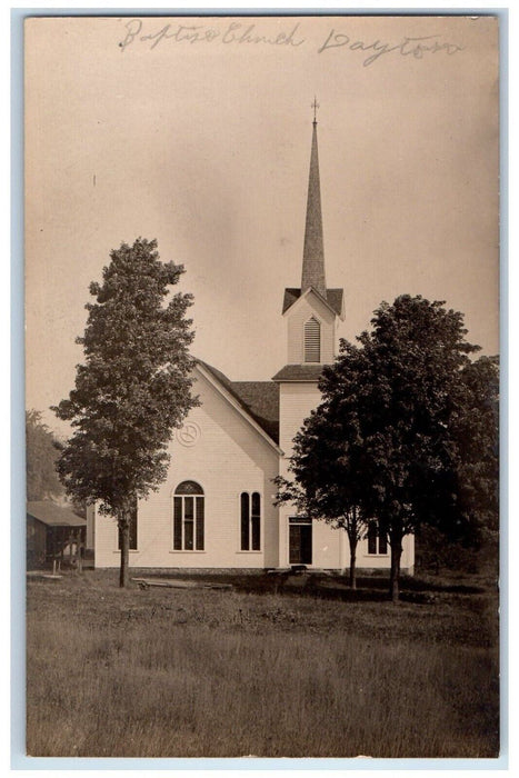 c1910's Baptist Church Dayton New York NY RPPC Photo Unposted Antique Postcard