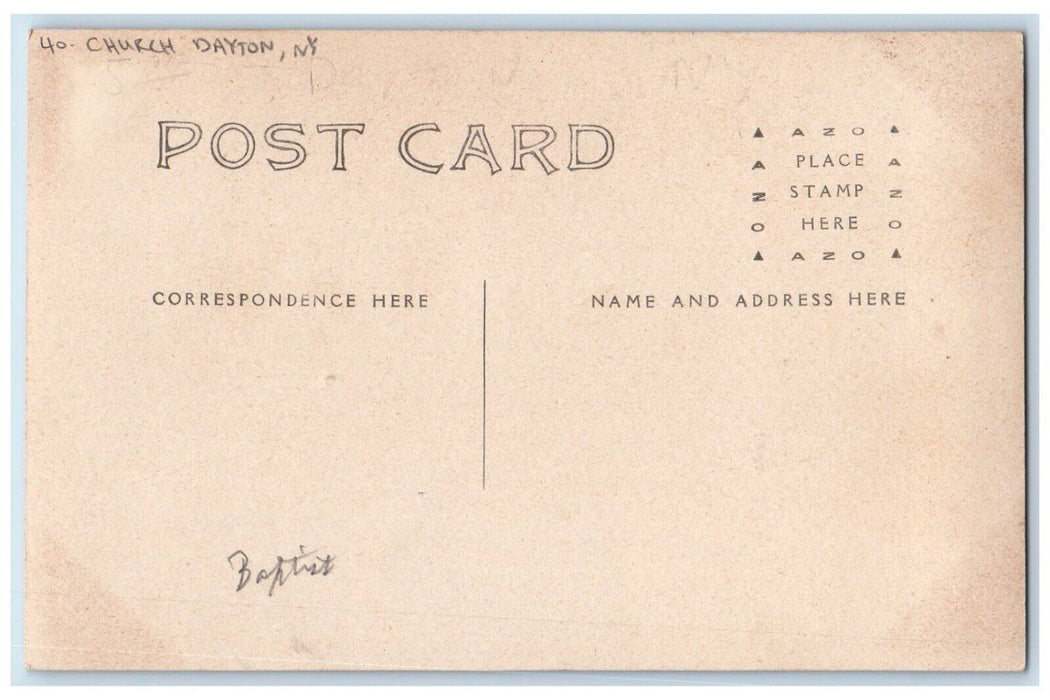 c1910's Baptist Church Dayton New York NY RPPC Photo Unposted Antique Postcard