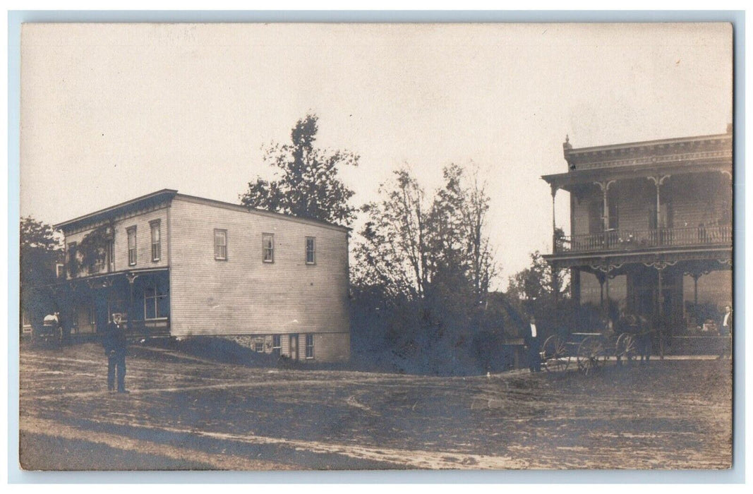 c1910's Houses Scene Street Horse Wagon East Otto NY RPPC Photo Antique Postcard
