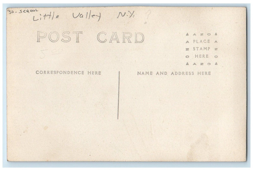 c1910's School Building Little Valley New York NY RPPC Photo Antique Postcard