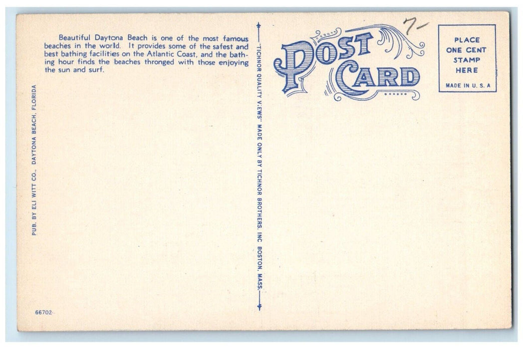 General View Ocean Front Park And Boardwalk Daytona Beach Florida FL Postcard