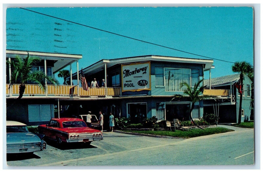 1963 Monterey Apartments And Motel Cars Daytona Beach Florida FL Posted Postcard