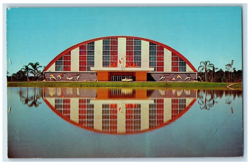 c1960's Daytona Jai Alai Hili Fronton View Daytona Beach Florida FL Postcard