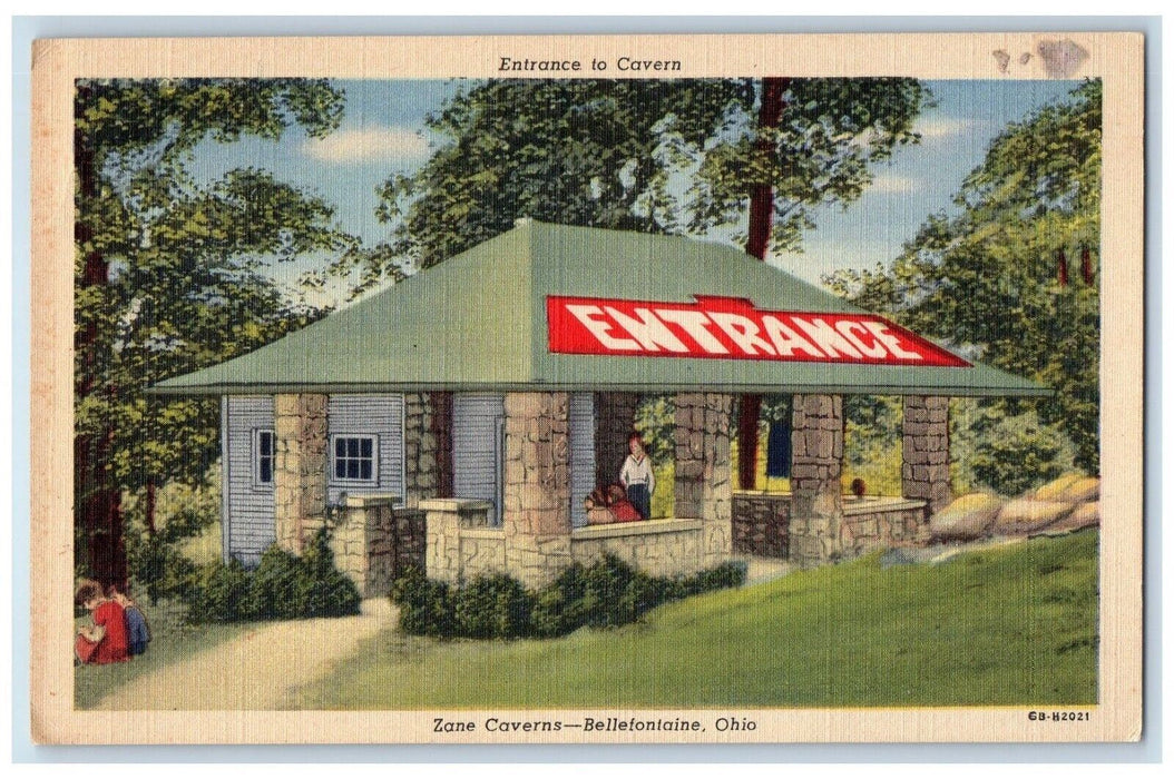 1940 Entrance Cavern Zane Caverns Bellefontaine Ohio OH Antique Vintage Postcard