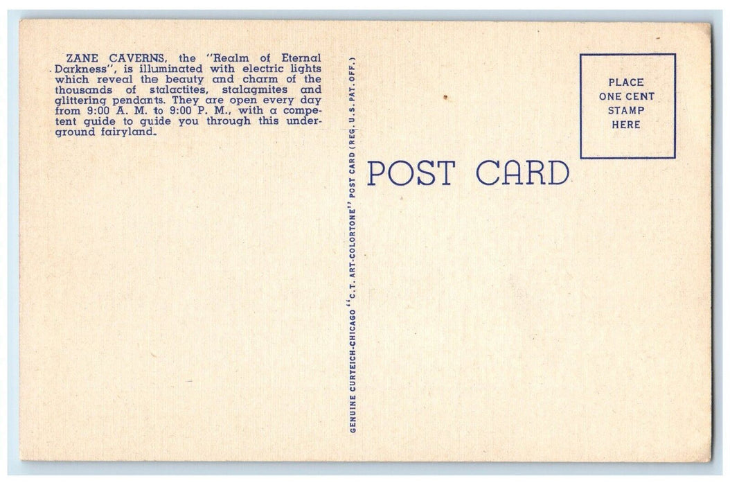 1940 Entrance Cavern Zane Caverns Bellefontaine Ohio OH Antique Vintage Postcard