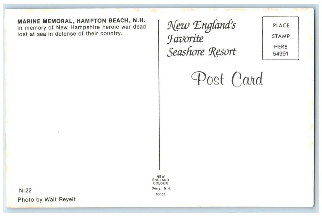 c1950's Marine Memoral Beach Ball Hampton Beach New Hampshire NH Postcard