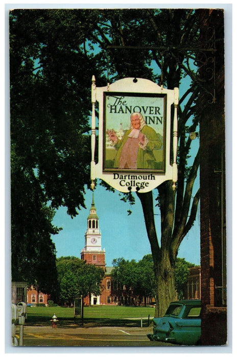 c1960's Hanover Inn Sign and Baker Library Dartmouth College Hanover NH Postcard