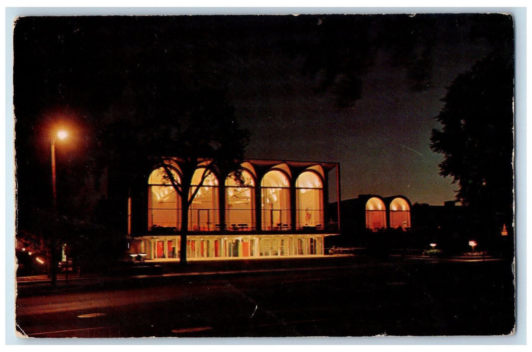 c1960's Night Scene The Hopkins Center Dartmouth College Hanover NH Postcard