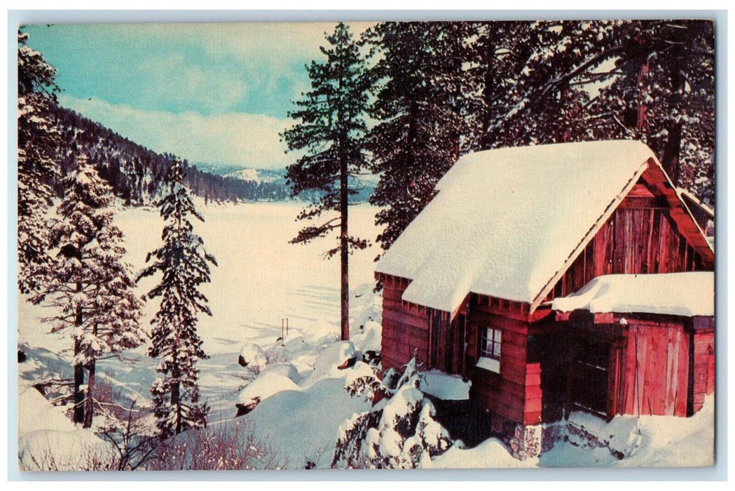 c1950's Snow Lake Lodge Winter Fairy Land Greetings From Henniker NH Postcard