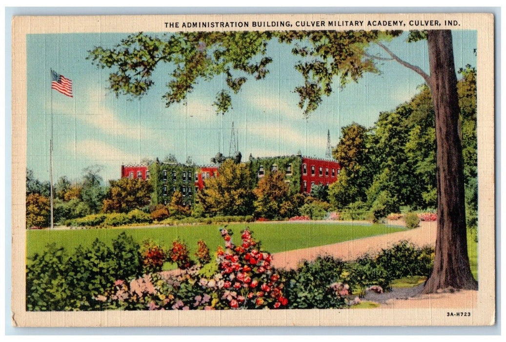 1944 Administration Building Culver Military Academy Culver Indiana IN Postcard