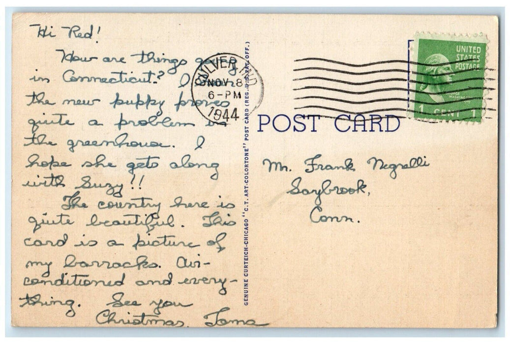 1944 Administration Building Culver Military Academy Culver Indiana IN Postcard
