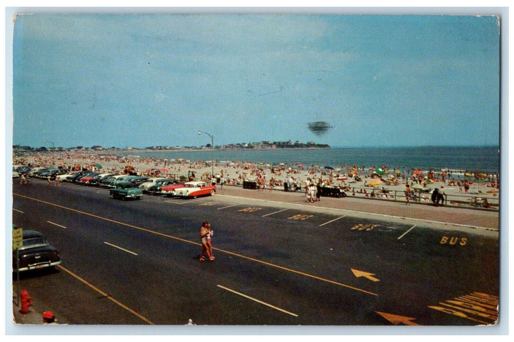 1957 General View Hampton Beach and Great Boars Head New Hampshire NH Postcard