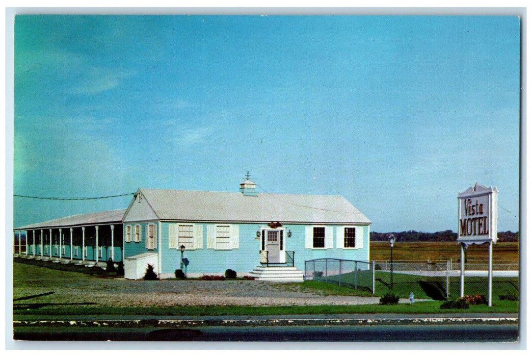 c1950's Vista Motel 511 Ocean Boulevard Hampton Beach New Hampshire NH Postcard