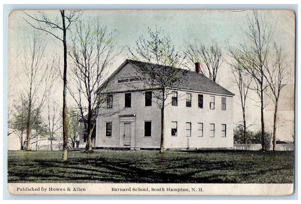 c1910 Barnard School South Hampton New Hampshire NH Howes & Allen Postcard