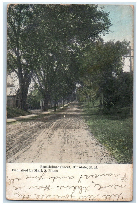 1909 Brattleboro Street Hinsdale New Hampshire NH Antique Posted Postcard