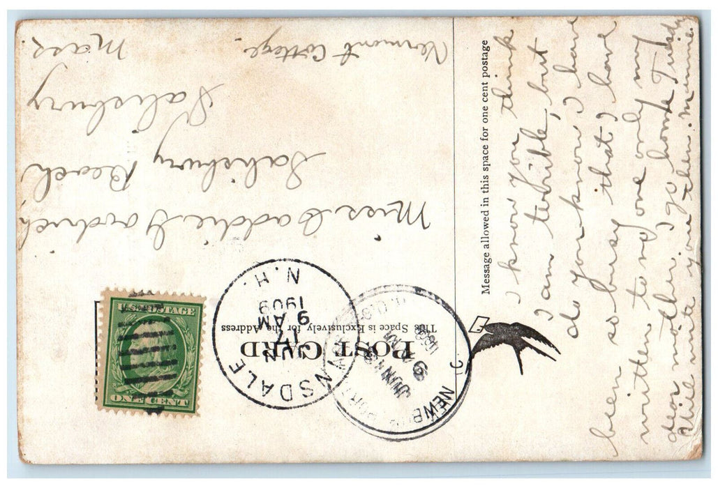 1909 Brattleboro Street Hinsdale New Hampshire NH Antique Posted Postcard