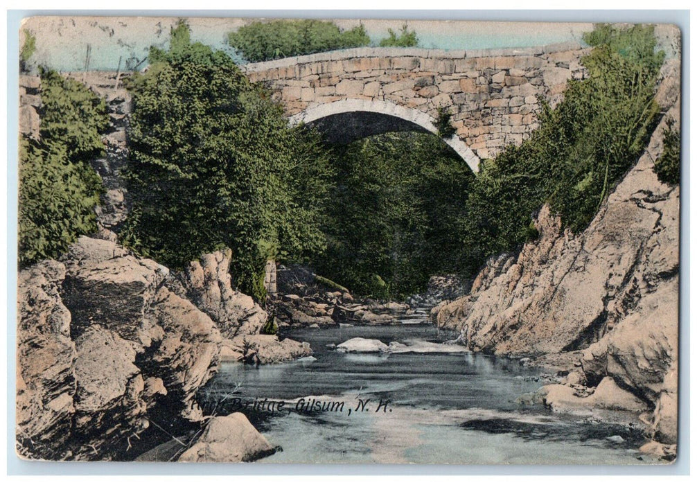 1908 River Scene Arch Bridge Gilsum New Hampshire NH Antique Posted Postcard