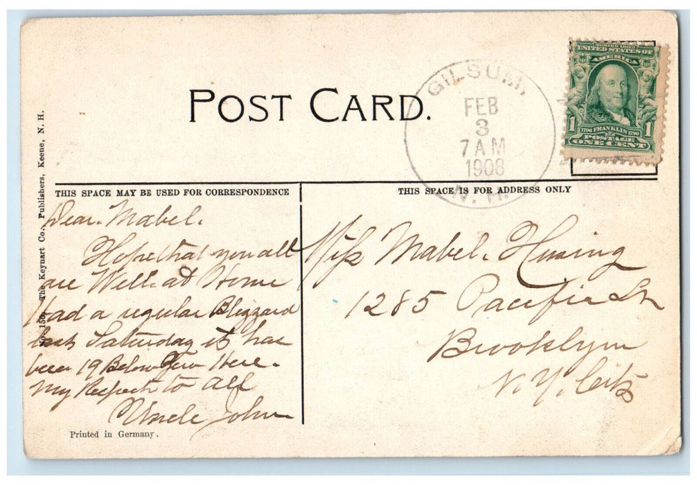 1908 River Scene Arch Bridge Gilsum New Hampshire NH Antique Posted Postcard