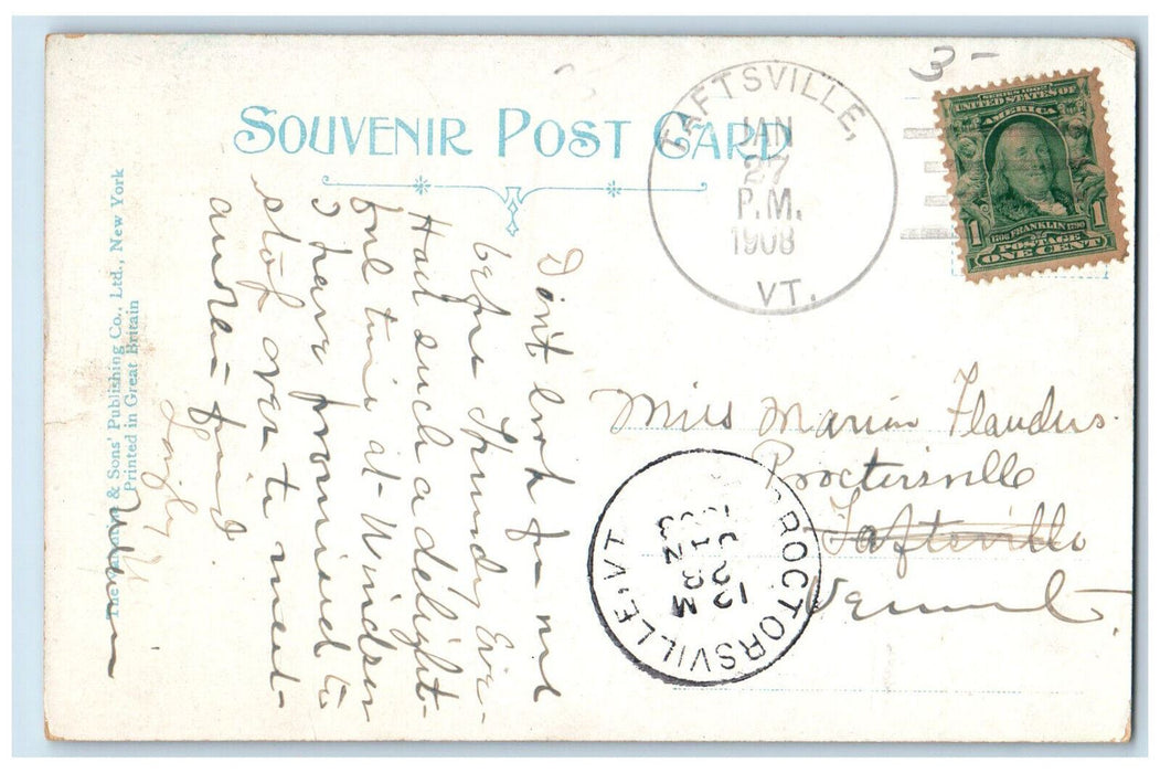 1908 Crosby Hall Dartmouth College New Hampshire NH Taftsville VT Postcard