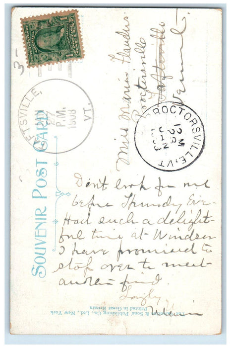 1908 Crosby Hall Dartmouth College New Hampshire NH Taftsville VT Postcard
